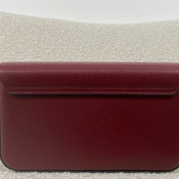Authentic Pre-Owned Dior Medium Saddle Pouch with Chain Burgundy Goatskin - Picture 4 of 16